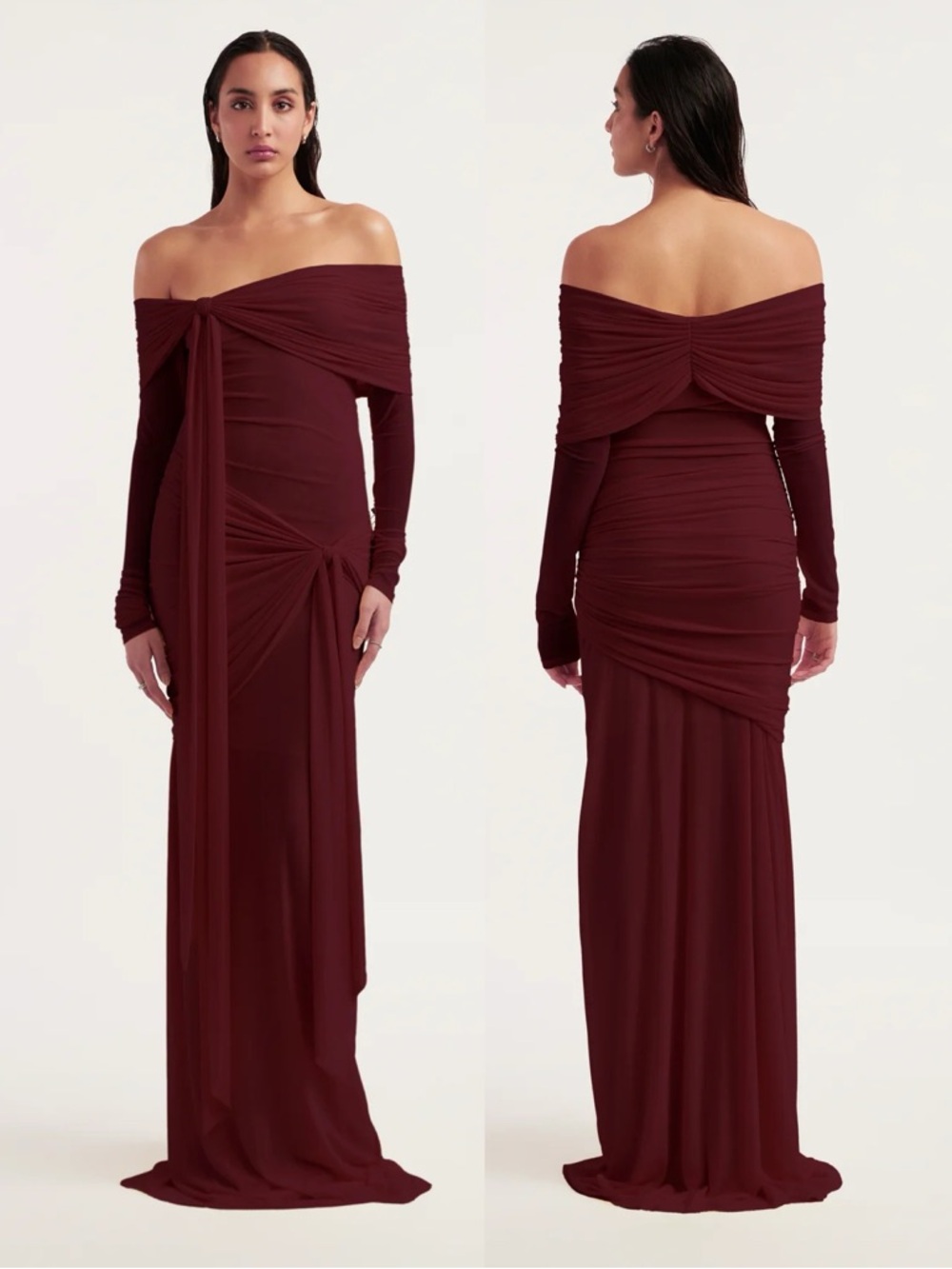 DEME by Gabriella Heloise Off Shoulder Dress Burgundy Red